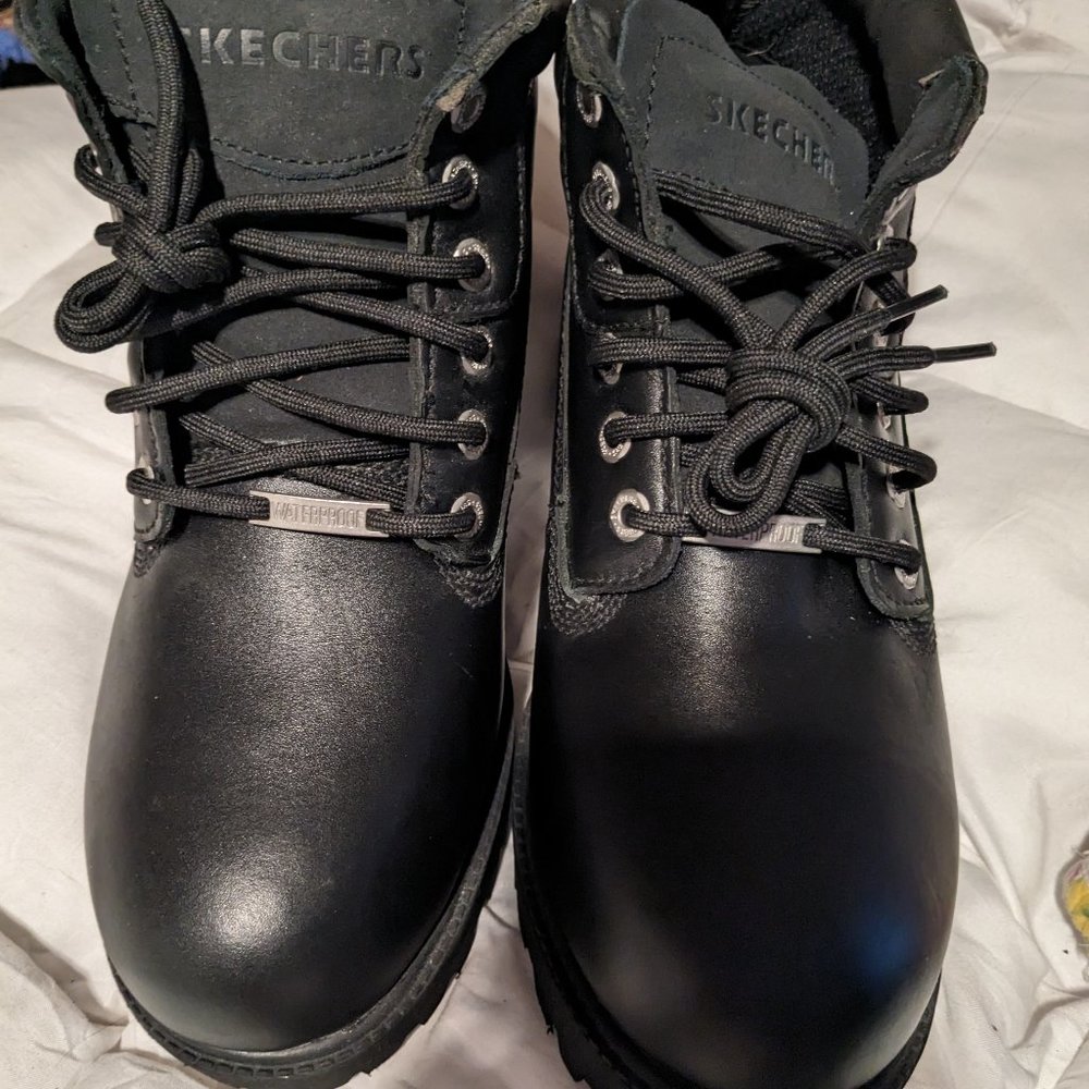 New Skechers Verdict Black Leather Work Boots men's 11M